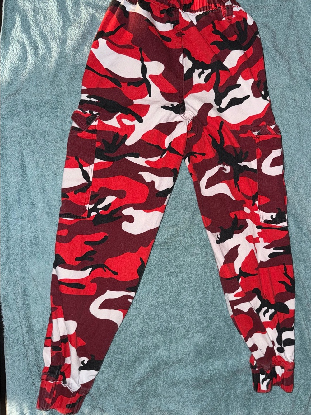 Rue21 Red, White & Black Camo Cargo Joggers for Kids